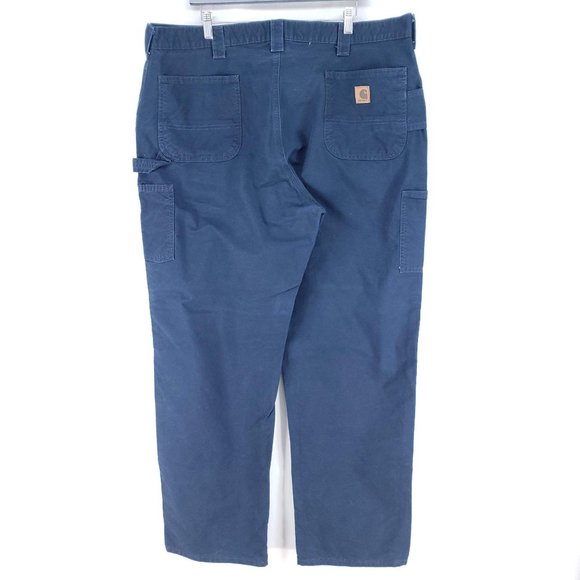 Carhartt Carpenter Pants Mens Size 42/34 Blue - Picture 2 of 7